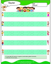 okul öncesi 1 sayısı çizgi çalışması